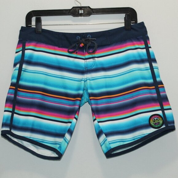 Billabong Striped Multicolor Swim Shorts Size 3 - Picture 1 of 8